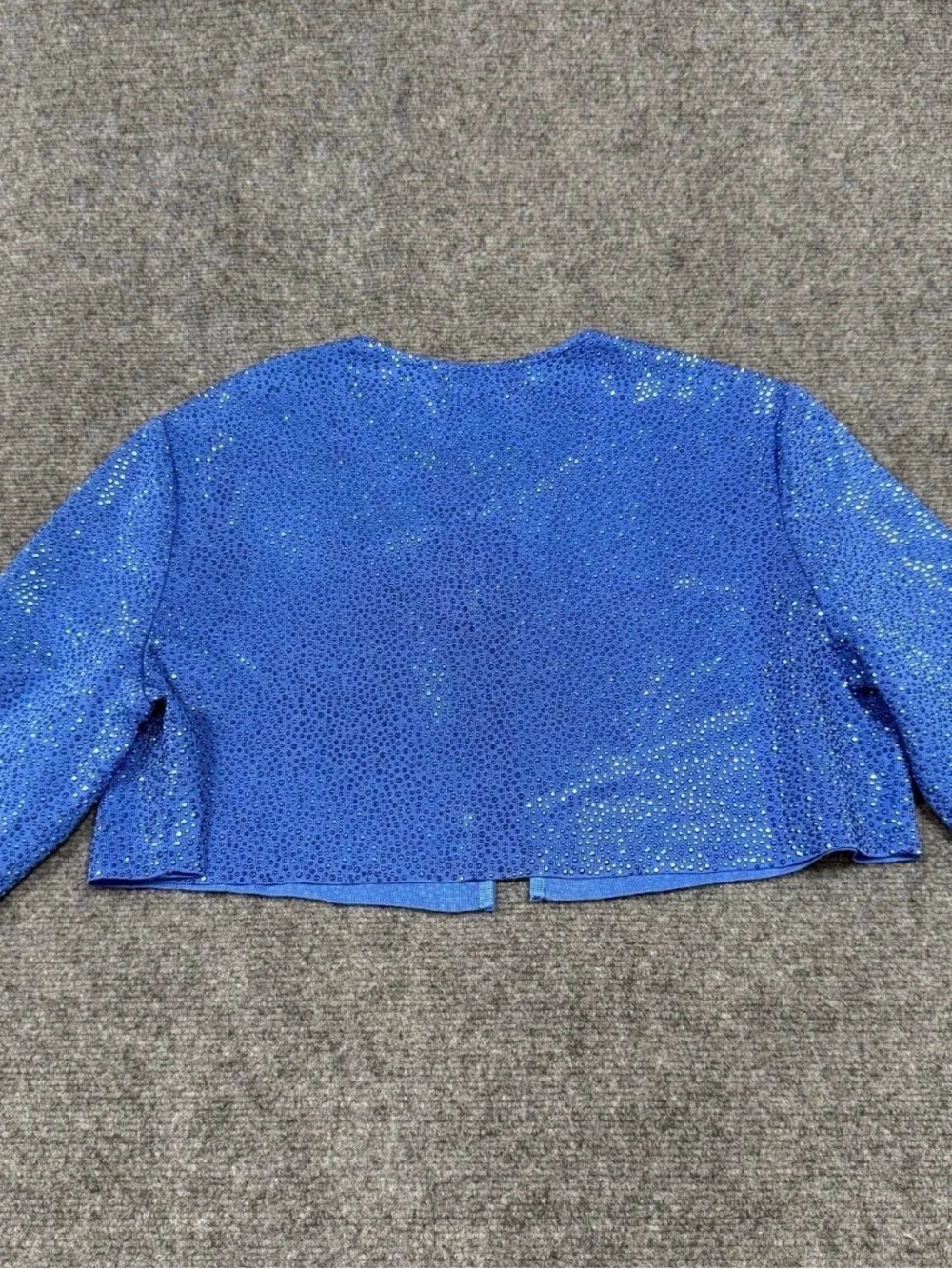St. John Blue  knit crop jacket Size 14